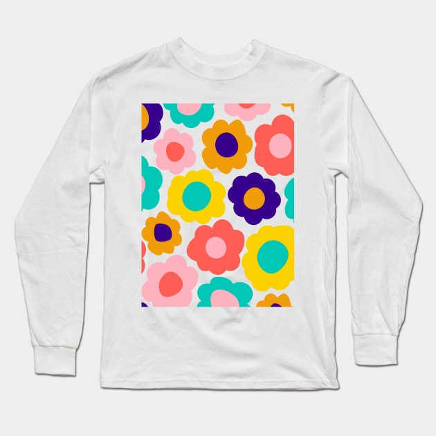 Abstract Flower Blooms Long Sleeve T-Shirt by ApricotBirch